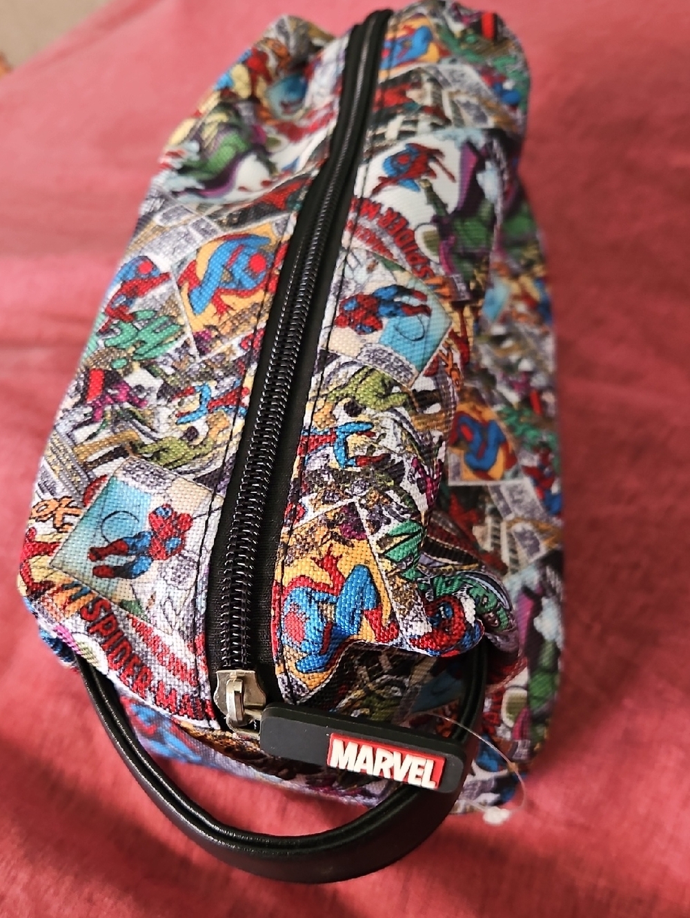 Marvel Multicolor Comic Panel Toiletry Pouch with Black Trim